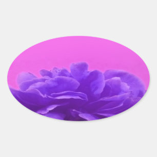 Sticker Ovale Elegant Purple Raspberry Floral