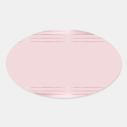 Sticker Ovale Élégant Rose moderne Gold Blank Modèle tendance (Devant)
