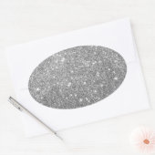 Sticker Ovale Elegant Silver Glitter (Enveloppe)