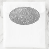Sticker Ovale Elegant Silver Glitter (Sac)
