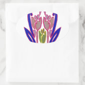 Sticker Ovale Elégante aquarelle Rose Imprimer (Sac)