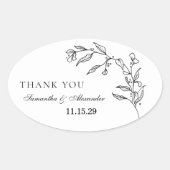 Sticker Ovale Élégante crête noire et blanche (Devant)