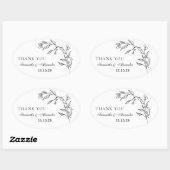 Sticker Ovale Élégante crête noire et blanche (Feuille)