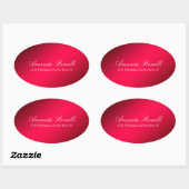 Sticker Ovale Elégante écriture manuscrite moderne Carmine rouge (Feuille)