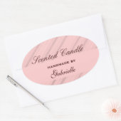 Sticker Ovale Élégante et wimzical bande rose (Enveloppe)