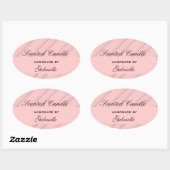 Sticker Ovale Élégante et wimzical bande rose (Feuille)