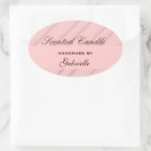 Sticker Ovale Élégante et wimzical bande rose (Sac)