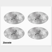 Sticker Ovale Élégante fête du 10e anniversaire du Mariage de Ti (Feuille)