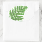 Sticker Ovale Élégante fougères vertes feuilles de bois (Sac)