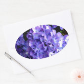 Sticker Ovale Elégante hydrangée violette fleurie bleu pourpre (Enveloppe)
