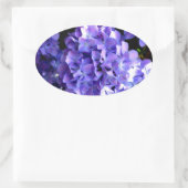 Sticker Ovale Elégante hydrangée violette fleurie bleu pourpre (Sac)