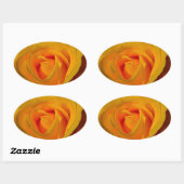 Sticker Ovale Élégante rose jaune (Feuille)