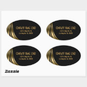 Sticker Ovale Élégantes bandes dynamiques Noir Et Or (Feuille)