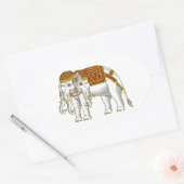 Sticker Ovale Elephant blanc thaïlandais Erawan (Enveloppe)