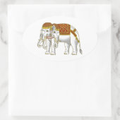 Sticker Ovale Elephant blanc thaïlandais Erawan (Sac)