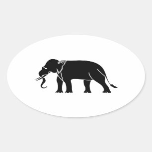 Sticker Ovale Éléphant de Siamese