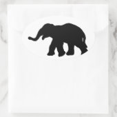 Sticker Ovale Eléphant noir (Sac)