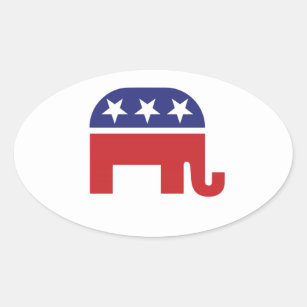 Sticker Ovale Éléphant original républicain