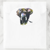 Sticker Ovale Eléphant Pop Art (Sac)