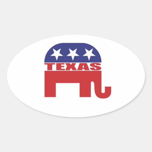 Sticker Ovale Eléphant républicain du Texas (Devant)