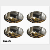 Sticker Ovale Elle reste (Feuille)