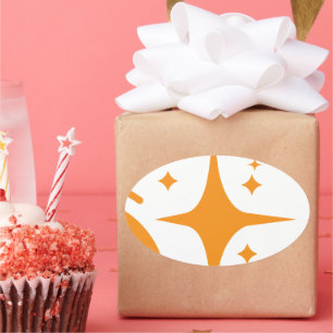 Sticker Ovale emblème AI Twinkle étoiles, phare de l'ère numériq