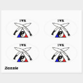 Sticker Ovale Emblème d'une association mondiale de karaté (Feuille)