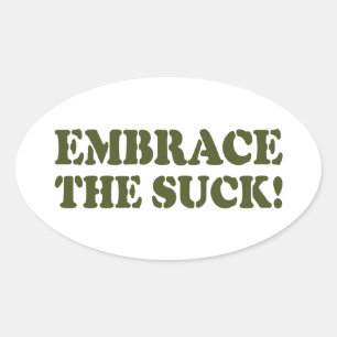 STICKER OVALE EMBRASSEZ LE SUCK !
