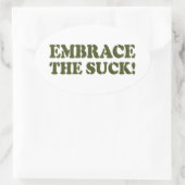 STICKER OVALE EMBRASSEZ LE SUCK ! (Sac)