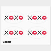 Sticker Ovale Embrous et baisers (Feuille)