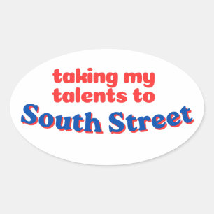 Sticker Ovale Emmener mes talents à South Street Philly bball