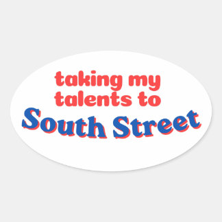 Sticker Ovale Emmener mes talents à South Street | Philly bball