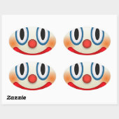 Sticker Ovale Emoji Clown (Feuille)
