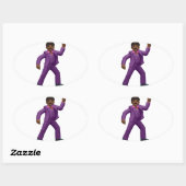Sticker Ovale Emoji Dancing Man (Feuille)