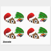 Sticker Ovale emoji de noël (Feuille)