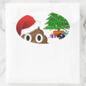 Sticker Ovale emoji de noël (Sac)