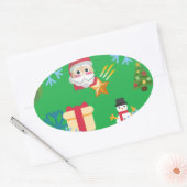 Sticker Ovale emoji de noël (Enveloppe)