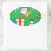Sticker Ovale emoji de noël (Sac)