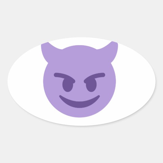 Sticker Ovale emoji diable (Devant)