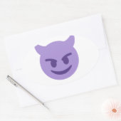 Sticker Ovale emoji diable (Enveloppe)