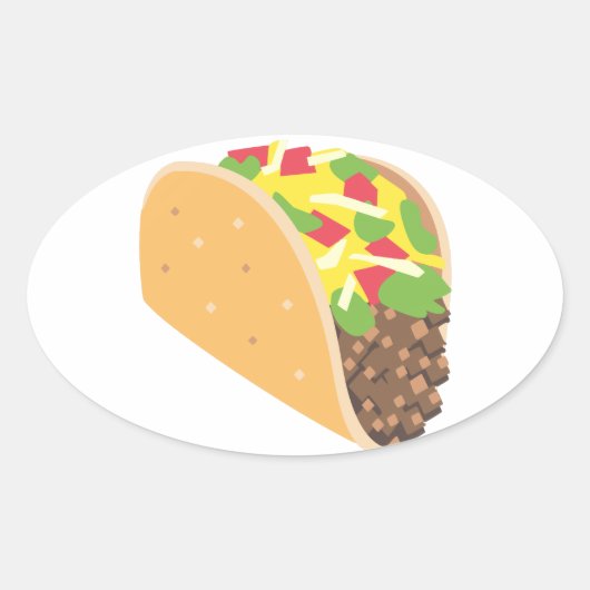 Sticker Ovale emoji taco (Devant)