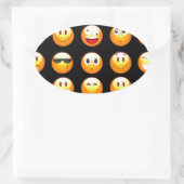 Sticker Ovale emojis noir (Sac)