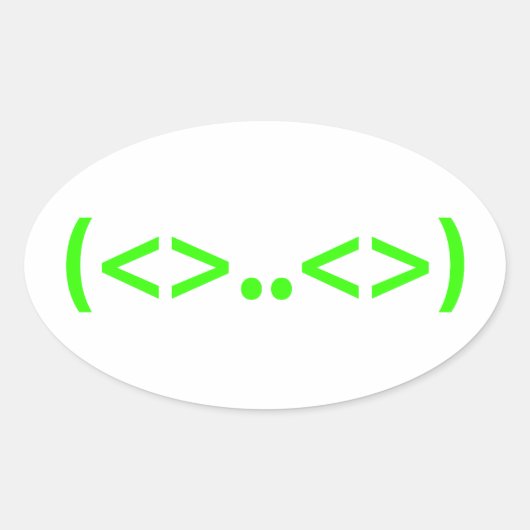 Sticker Ovale Emoticon japonais ALIEN (Devant)