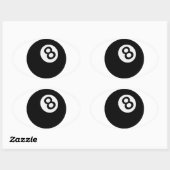 Sticker Ovale émoticône huit balles (Feuille)