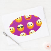 Sticker Ovale émoticône violette (Enveloppe)