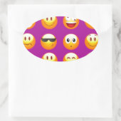 Sticker Ovale émoticône violette (Sac)