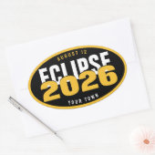 Sticker Ovale Emplacement de surveillance de l'éclipse 2026 pers (Enveloppe)