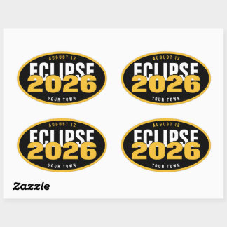 Sticker Ovale Emplacement de surveillance de l'éclipse 2026 pers