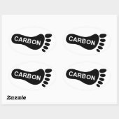 Sticker Ovale Empreinte carbone (Feuille)