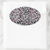 Sticker Ovale empreinte de léopard rose (Sac)